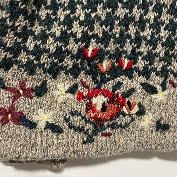 LL Bean Womens VTG Hand Knit Wool Alpaca Cardigan Sz L Cottagecore Granny Chunky - Picture 5 of 9